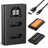 K&F CONCEPT Kit 2 Baterias NP-BX1 1240mAh com Carregador Duplo