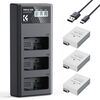 K&F CONCEPT Kit 3 Baterias  LP-E8 1200mAh com Carregador Triplo