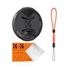 K&F Concept Kit 4 em 1 Tampa de Lente Frontal 37mm + Correia + 2 Panos de Limpeza