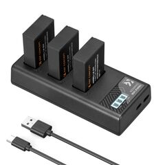 K&F CONCEPT Kit 3 Baterias LP-E17 1250mAh com Carregador triplo