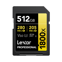 LEXAR Professional GOLD Series SDXC 1800x 280MB/s Classe 10 U3 UHS-II - 512GB