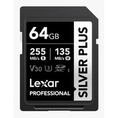 LEXAR Professional SDXC Silver Plus 255MB/s U3 UHS-I 4K - 64GB