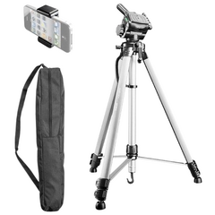 WALIMEX Tripé de Fotografia WT-3530 + Suporte de Smartphone - Prata