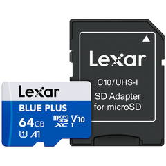 LEXAR BluePlus MicroSDHC 100MB/s V10 U3 UHS-I - 64GB