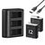 K&F CONCEPT Kit Carregador duplo + 2 baterias Gopro Hero 12/11/10/9