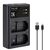 K&F CONCEPT Kit Carregador duplo + 2 baterias EN-EL15/EN-EL15a/EN-EL15b
