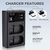 K&F CONCEPT Kit Carregador duplo + 2 baterias EN-EL15/EN-EL15a/EN-EL15b