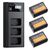 K&F CONCEPT Kit 3 Baterias NP-FW50 1100mAh com Carregador Triplo