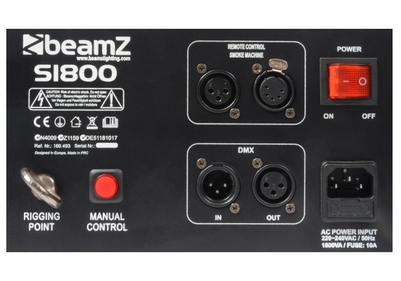 BEAMZ Máquina de Fumo Profissional S1800 DMX
