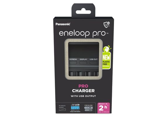 ENELOOP Pro Plastic FREE Carregador Profissional BQ-CC65 com LCD