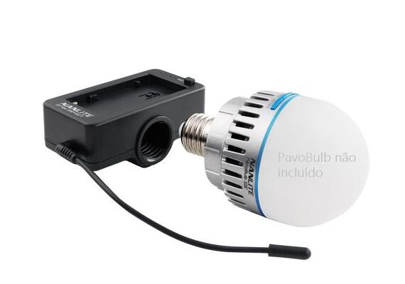 NANLITE Adaptador de Bateria NPF com Casquilho E27