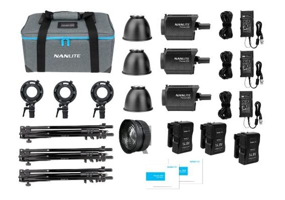 NANLITE Kit Triplo Iluminador LED Forza 150