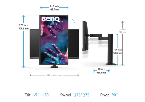 BENQ Monitor 27" 4K HDR PD2705UA