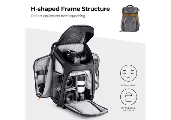 K&F CONCEPT Mochila Multifuncional Camera Alpha Backpack KF13.105 - 25L (Cinza)