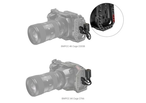 SMALLRIG 2960 Adaptador HDMI e Type-C para cage de Blackmagic Pocket Cinema Camera 4K e 6K