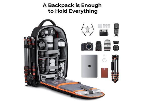 K&F CONCEPT Mochila Multifuncional Camera Backpack KF13.140 - 15L (Preto)