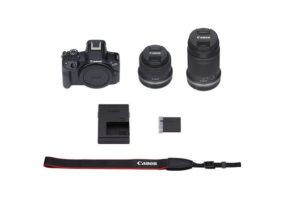 CANON EOS R50 + RF-S 18-45mm + 55-210mm (Preto)