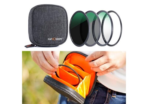 K&F CONCEPT Kit de Filtros Magnéticos UV CPL e ND1000 77mm