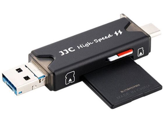 JJC Estojo para Cartões SD / TF / nanoSIM / USB 3.0 Multi-function Card Reader MCR-STM5BP