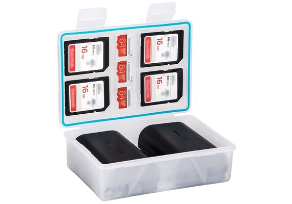 JJC Estojo para Baterias SD / microSD / XQD / Canon LP-E12 / Olympus BLS-5 BC-6