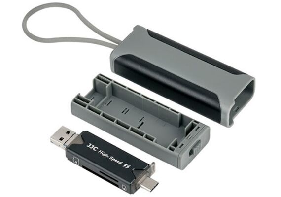 JJC Estojo para Cartões SD / TF / nanoSIM / USB 3.0 Multi-function Card Reader MCR-STM5BP