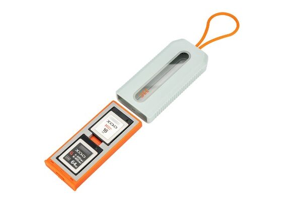 JJC Estojo para Cartões XQD MCK-XQD4GO - Cinza / Laranja