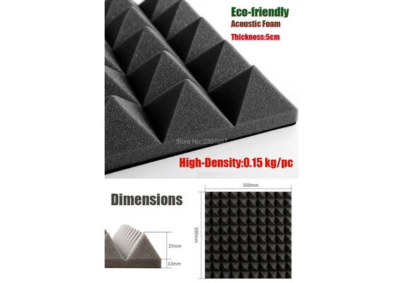 MEGA ACOUSTIC Isolamento Acústico PA-PMP5-DG-50x50x5 Dark Grey