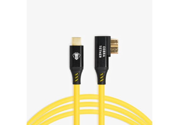 COBRA TETHER CABO USB-C - MICRO-B 90º - 5M YELLOW