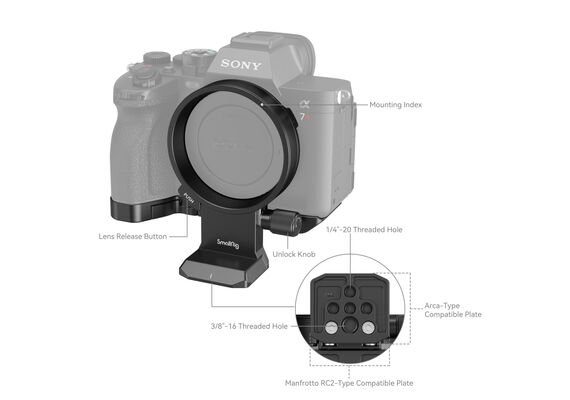 SMALLRIG 4148 Sapata Rotativa Horizontal para Vertical para Sony E