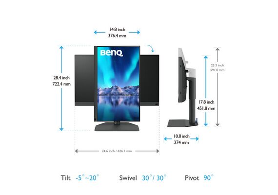 BENQ Monitor SW272Q 2K HDR Adobe RGB 27"