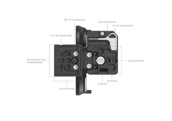 SMALLRIG 4300 Sapata Rotativa Horizontal para Vertical para Canon R
