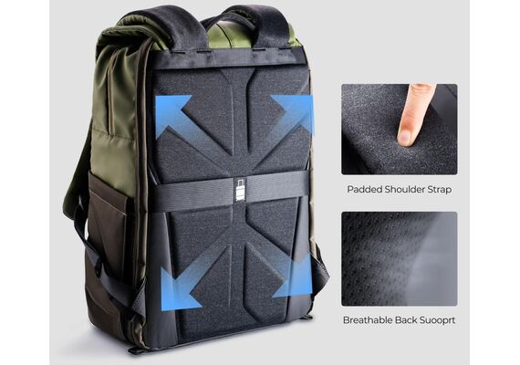K&F CONCEPT Mochila para Equipamento Fotográfico KF13.087AV2 - 20L (Verde Exército)