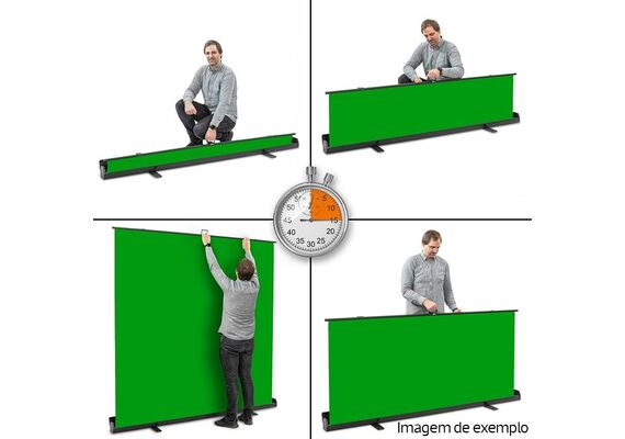 WALIMEX PRO Fundo Roll-Up 210X220cm - Verde Chromakey
