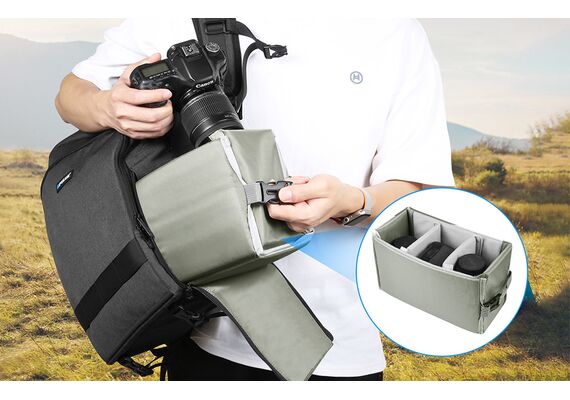 ​PULUZ Mochila Impermeável PU5017B - Cinza Escuro