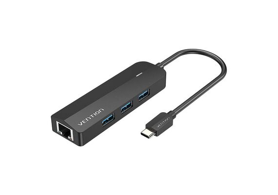 VENTION Hub USB-C para 3x USB 3.0/RJ45 - 0.15m