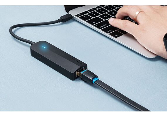 VENTION Hub USB-C para 3x USB 3.0/RJ45 - 0.15m