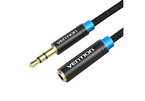 VENTION Cabo de Extensão de Conector de Áudio Jack 3.5mm Macho/Jack 3.5mm Fêmea (Preto) - 5m