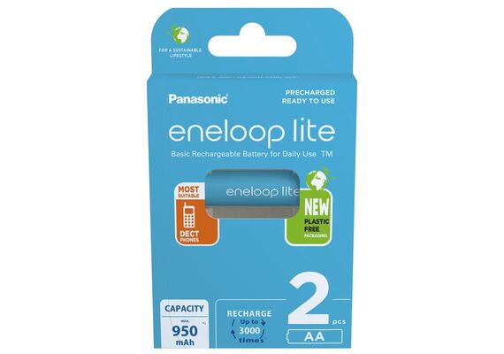 ENELOOP Lite Plastic FREE Pilha Recarregável R6 AA 950mAh - 4 Unidades