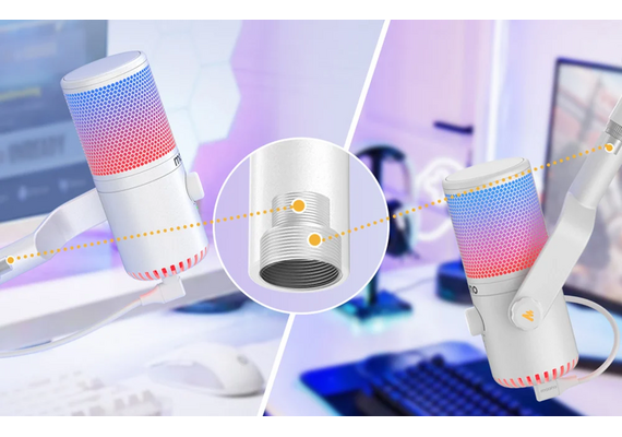 MAONO Microfone cardióide DM30RGB - Branco