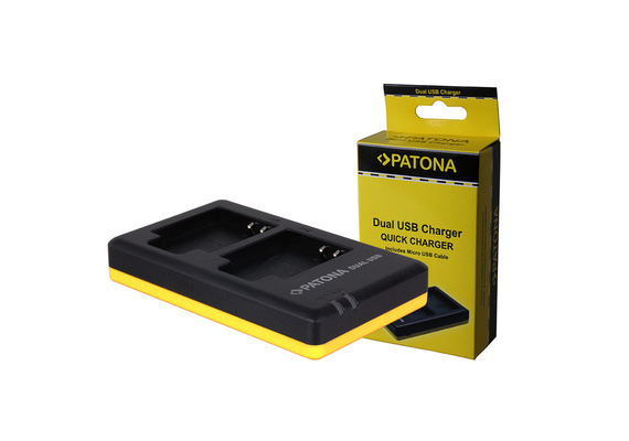 PATONA Carregador Duplo USB para 2 Baterias Olympus LI-50B / LI-90B / LI-92B