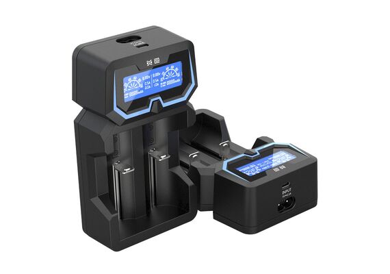 XTAR Carregador para Baterias Cilíndricas Iões de Lítio 18650 X2
