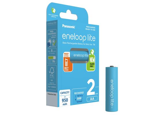 ENELOOP Lite Plastic FREE Pilha Recarregável R6 AA 950mAh - 4 Unidades