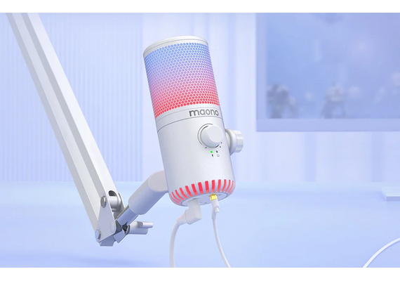 MAONO Microfone cardióide DM30RGB - Branco