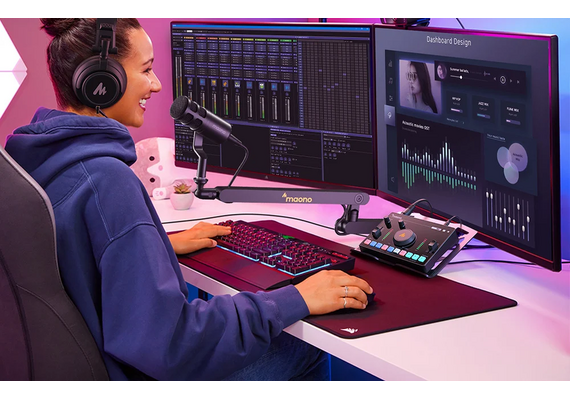 MAONO Mixer de áudio e placa de som AMC2 Neo