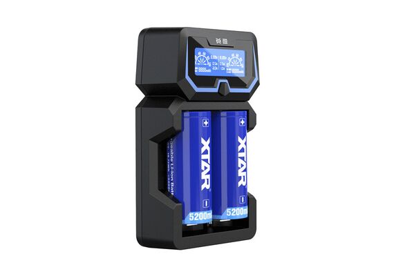 XTAR Carregador para Baterias Cilíndricas Iões de Lítio 18650 X2