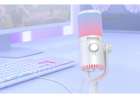 MAONO Microfone cardióide DM30RGB - Branco