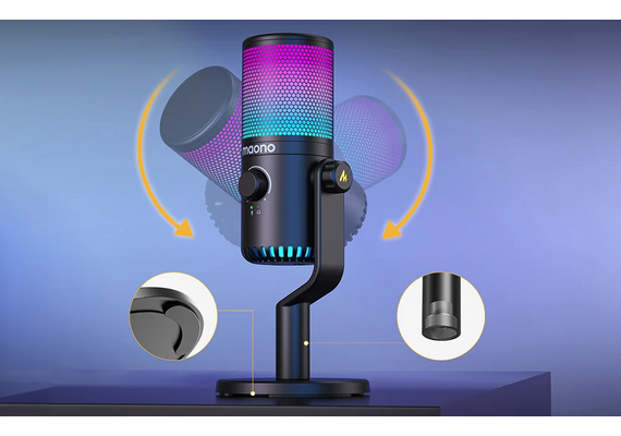MAONO Microfone cardióide DM30RGB - Preto