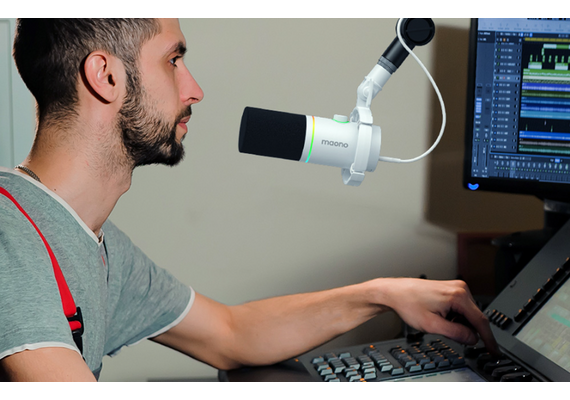 MAONO Microfone Dinâmico PD200x - Branco