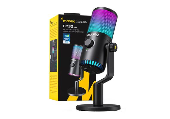 MAONO Microfone cardióide DM30RGB - Preto