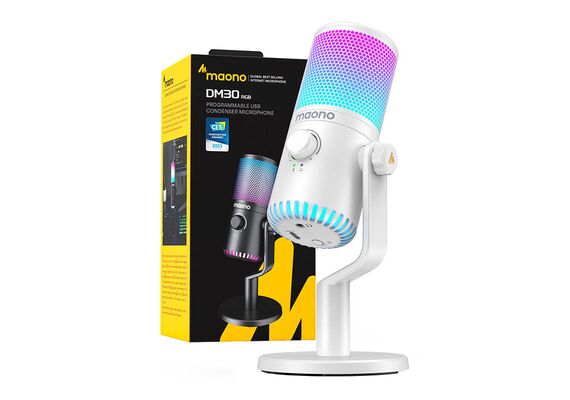 MAONO Microfone cardióide DM30RGB - Branco